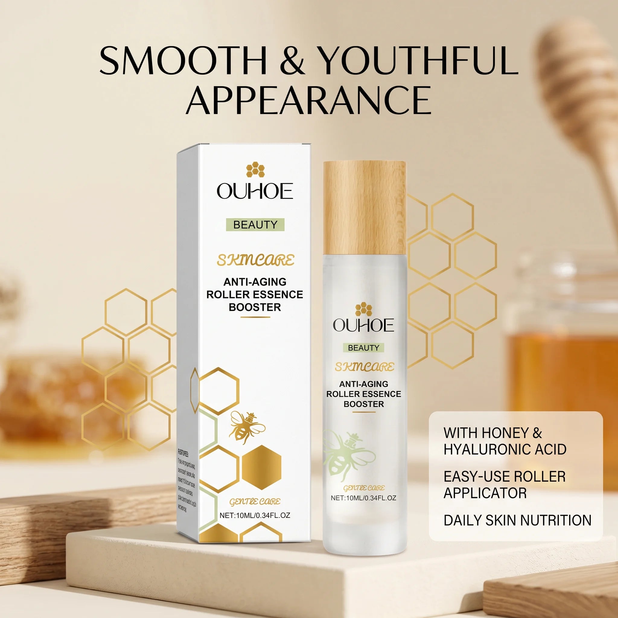 Anti Aging Roller Essence for Face Firms and Smoothes Fine Lines Bee Venom Night Rollerball Serum Hydrating Tighteing Skin Care Oasis Select