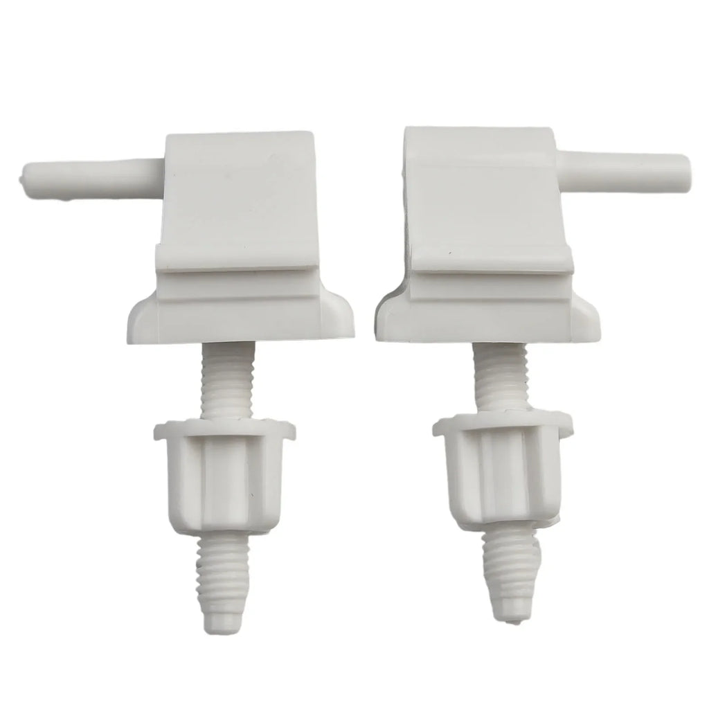 White Plastic Toilet Seat Hinge Replacement Kit – 1 Pair