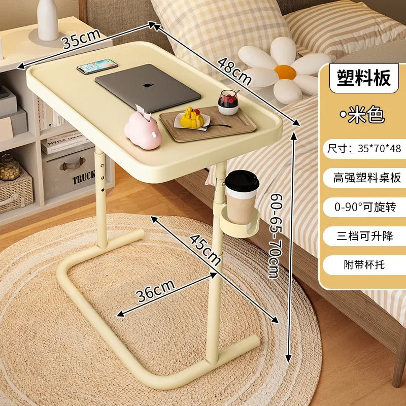 Multi-functional Movable lifting bedside table, home sofa side few, notebook computer table, folding small table, desk Oasis Select SL-Beige-A