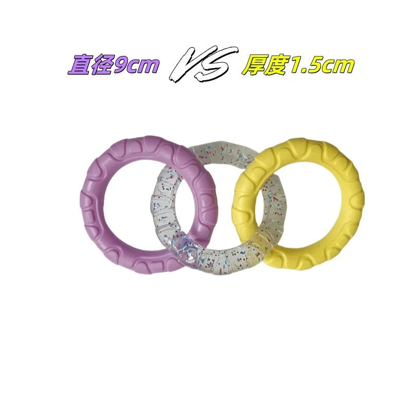 Dog Toys Pull Rings Tough To Bite Cleaning Teeth Grinding Teeth Relieving Boredom Training for Both Large and Small Dogs Oasis Select Yellow purple D 9cm