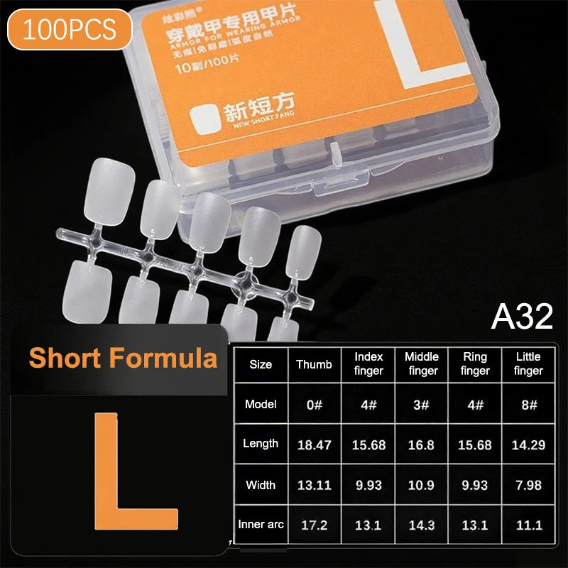 100pcs Press On Nail Tips Full Cover Ultra-Thin False Nails Patches Gel Nails Extension System Clear Fake Nails Art Accessories Oasis Select A33
