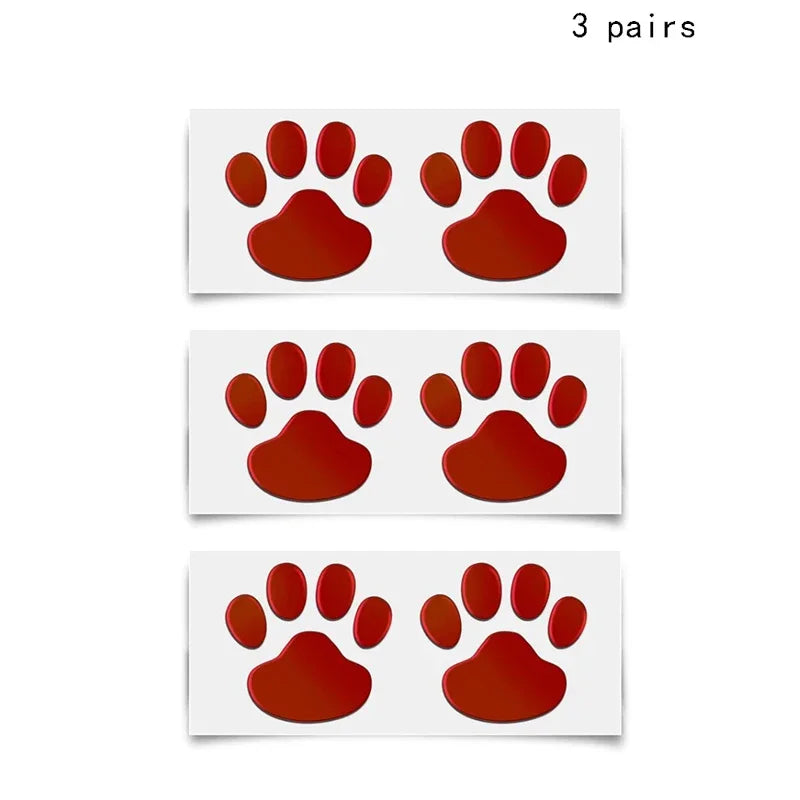 1/2/3/4pairs Door Mirror Cat Dog Footprint Puppy Claw Car Stickers Footprint Sticker Windshield Decals Bumper Car Window Decals Oasis Select Red 3pairs