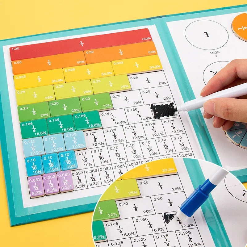 Magnetic Fraction Puzzles for Math Mastery Montessori Enlightenment with Fun Arithmetic Teaching Aid Cognitive Educational Toys Oasis Select