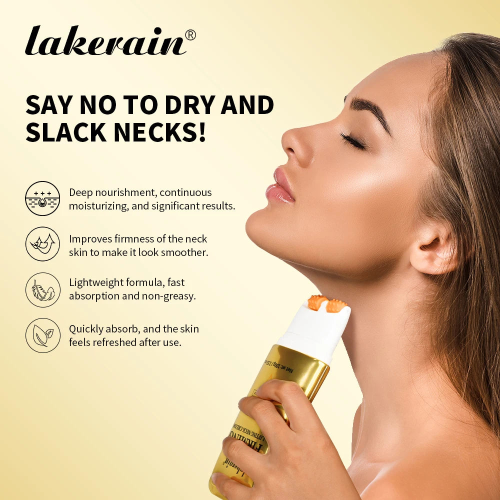 AH-8 Firming Lifting Neck Cream Deep Moisturizing Firms Neck Loose Skin Roller Design Smooth Fine Lines Wrinkles Neck Cream Oasis Select
