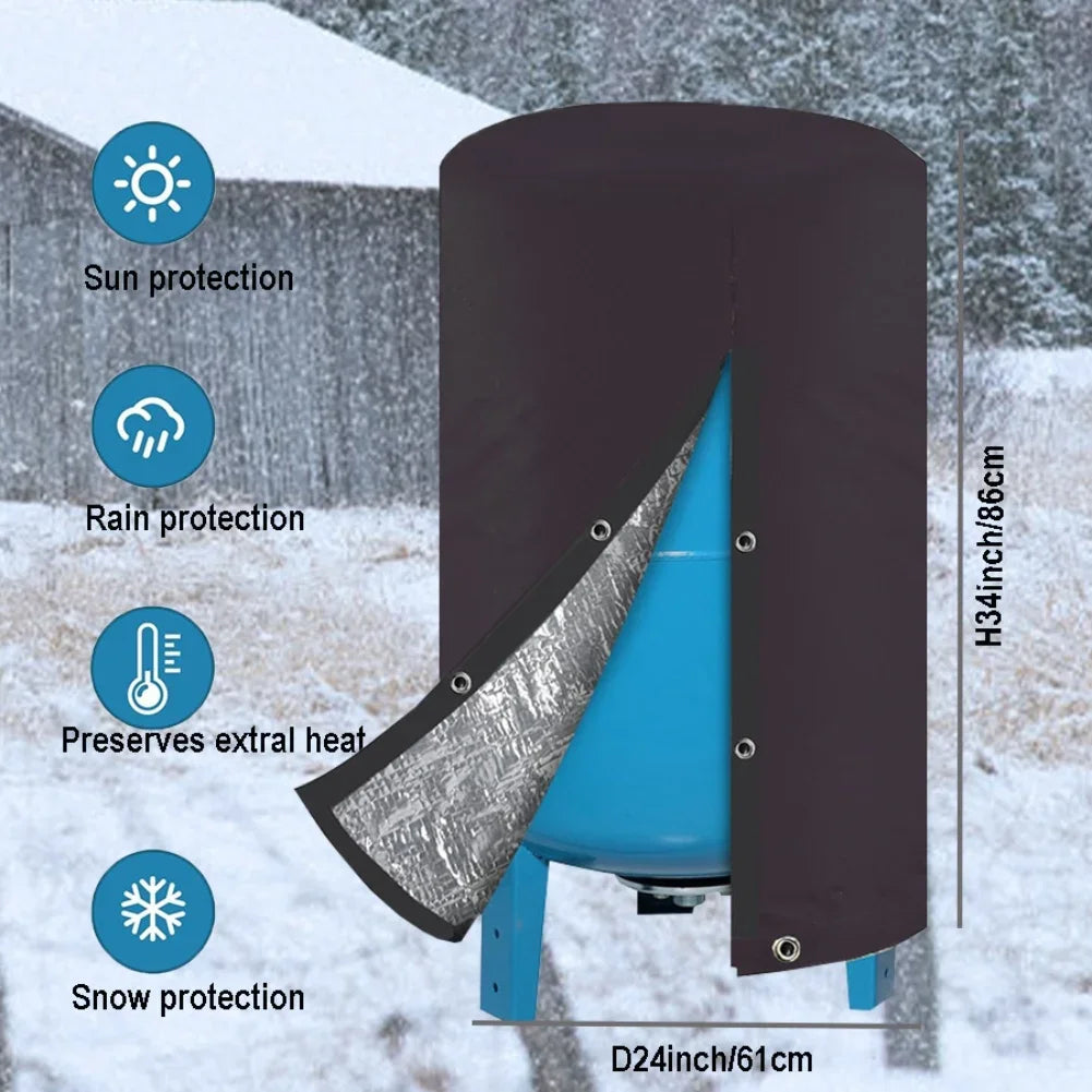 Easy Install Pressure Cover Weatherproof Cover Round Tank Cover 24*34inch Insulated Well Cover Easy Installation Design Oasis Select