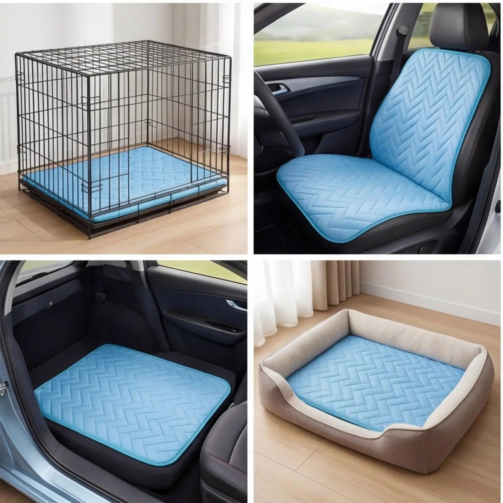 Ice Silk Cooling Dog & Cat Mat – Washable Summer Pet Pad