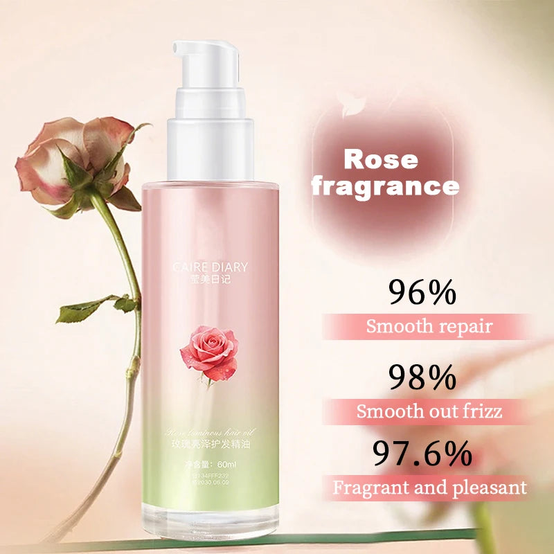 Rose brightening hair care essential oil, brightens and smoothes hair, improves curls, perms and frizzy hair Oasis Select