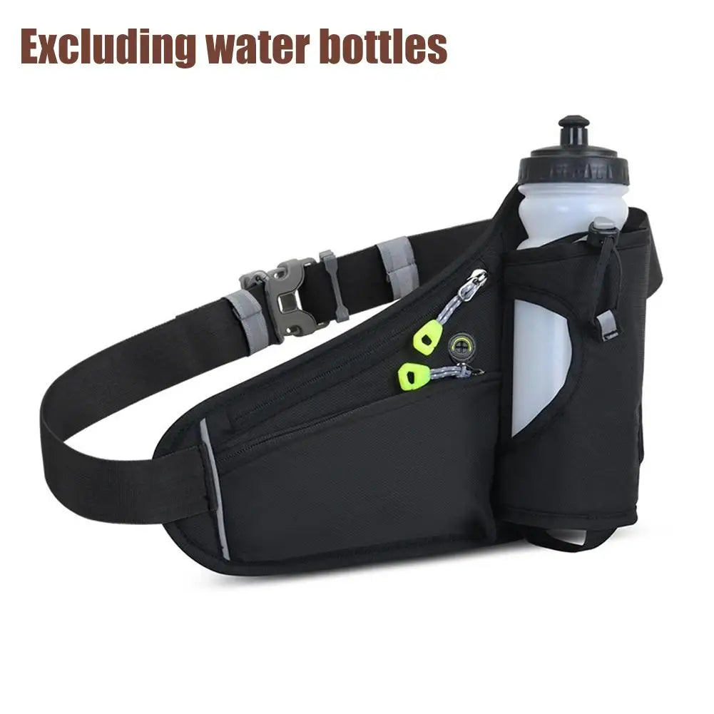 Sport Water Bottle Holder Outdoor Camping Hiking Fitness Running Sports Packs For Men And Women Bicycle Cycling Belt Waist Bags Oasis Select Black