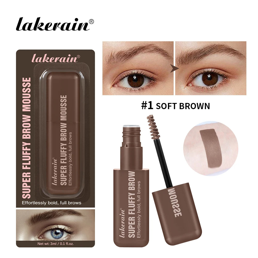 Superfluff Volumizing Brow Mousse Eyebrow Gel Thick Eyebrows Tint Tinted Brow Gel Multiple Color Long-Lasting Waterproof Makeup Oasis Select 1SOFT BROWN