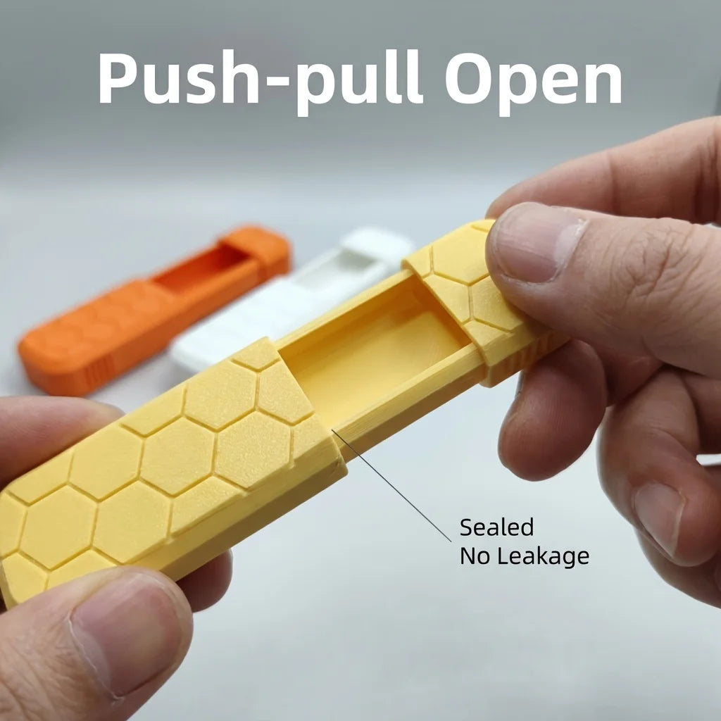 Pocket Friendly Slide Open Storage Cases Texture Portable Pill Container for Outdoor Travel Daily Carry for Earplug Pill Gadgets Oasis Select