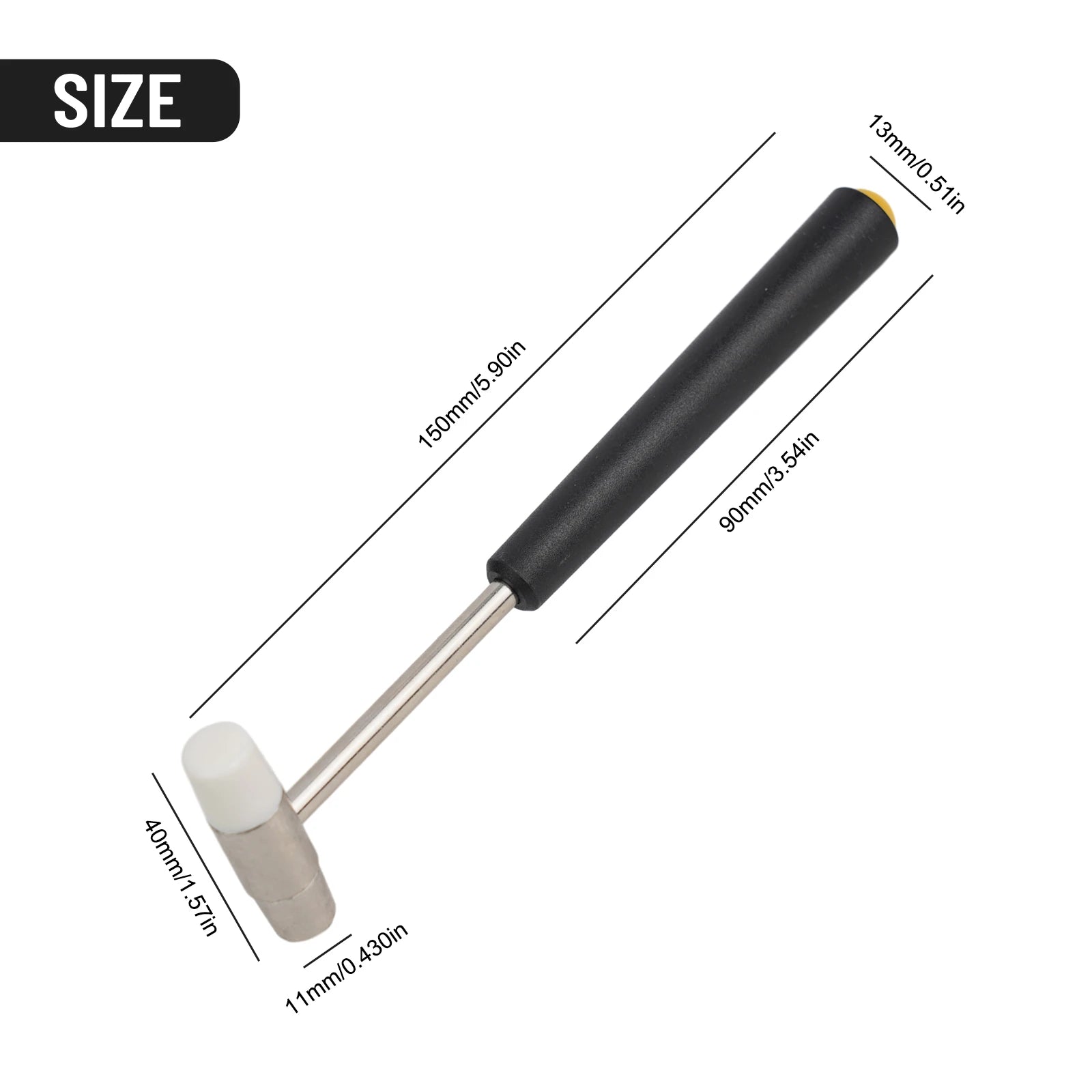 Double Face Soft Tap Rubber Hammer Hand Tool Non-Slip Handle For Leather Jewelry Craft Woodwork Watch Repairs Oasis Select