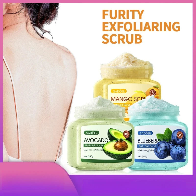 Exfoliating Fruit Bath Salt Scrub 350g SPA Aromatic Crystal Salt Scrub for Exfoliating Chicken Skin Keratin Oasis Select