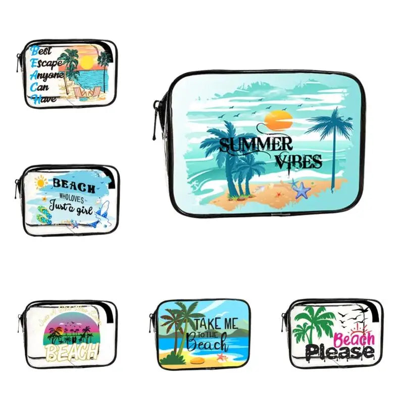 1Pcs Summer PVC Travel Toiletry Bag Transparent Makeup Bag Survival Kit Beach Cruise Swimming Nurse Teacher Dance Cheer Gift Oasis Select