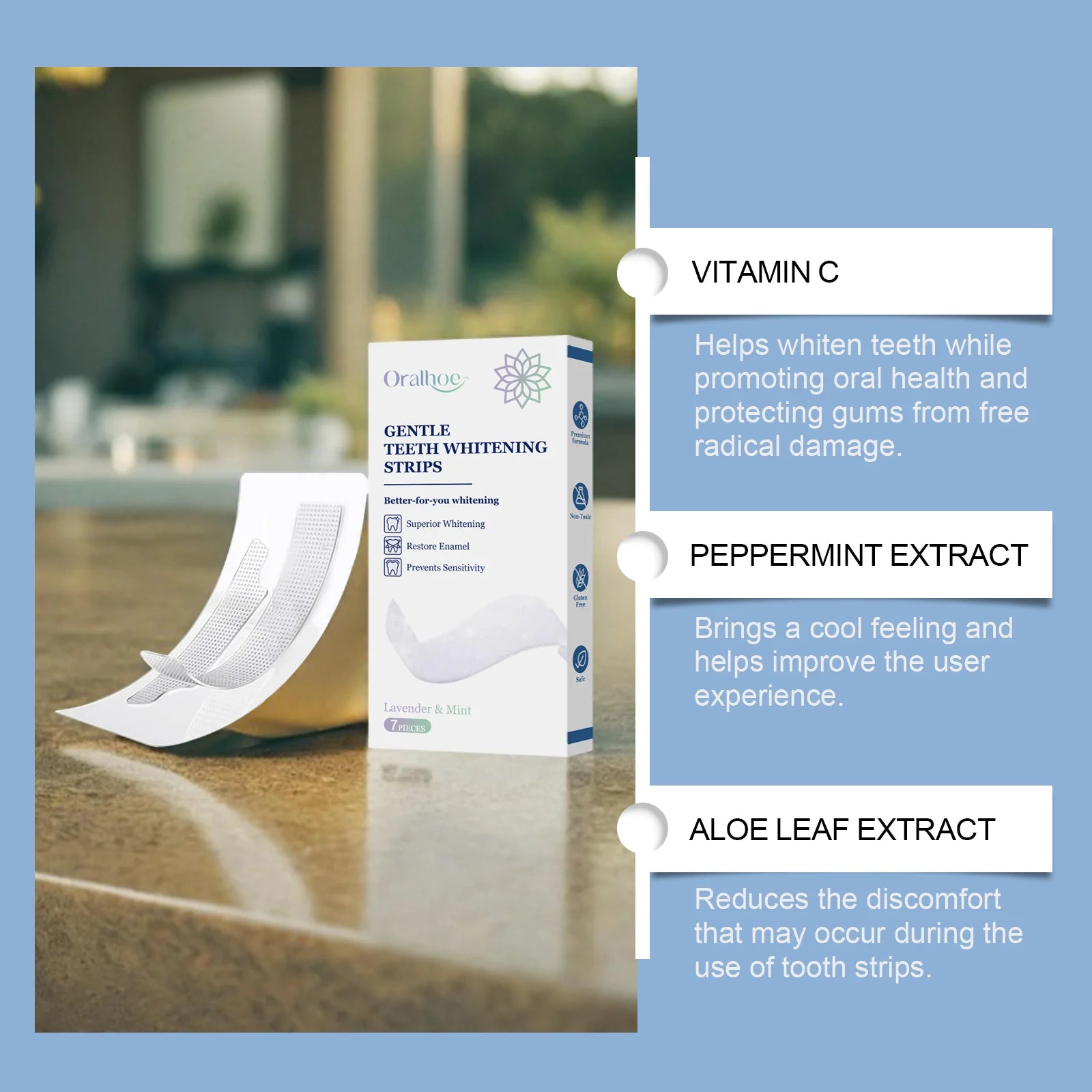 Deep Cleaning Teeth Whitening Strips - Home Dental Care, Remove Yellow Stains & Brighten Teeth, Effective Whitening Solution Oasis Select