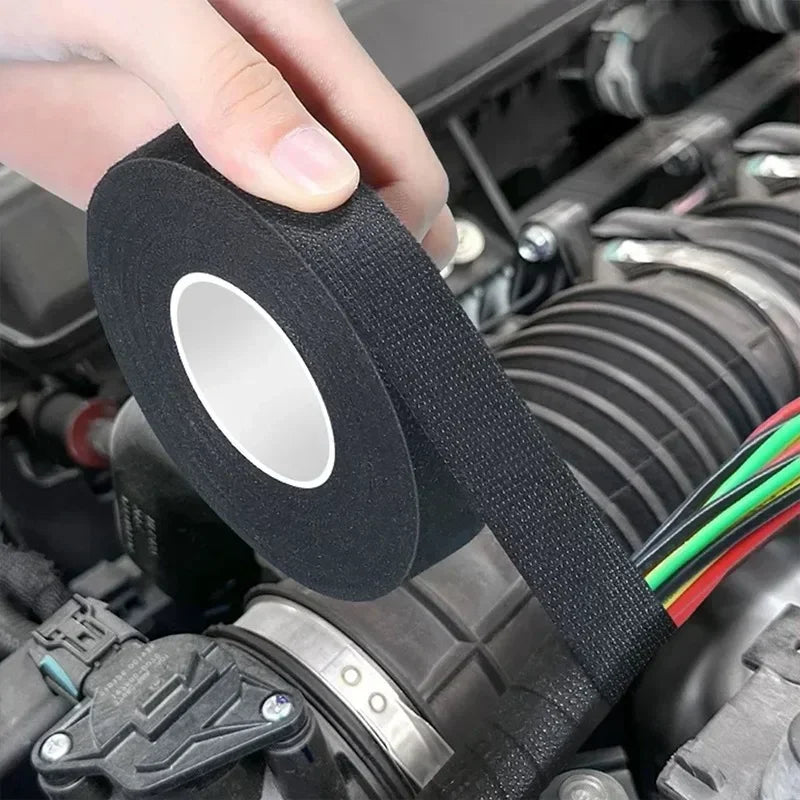 9/15/19/25mm Flame Retardant Flannel Tape 1 Roll Car Wire Cable Wiring Harness Automotive Anti-squeak Noise Reduction Oasis Select