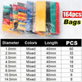 Thermal-Activated Cable Sleeve Shrinkable Wire Protector Kit Insulation Tubes for DlY Proiects Automotive Electronics Repair Oasis Select 164pcs (bags) Mixed-size