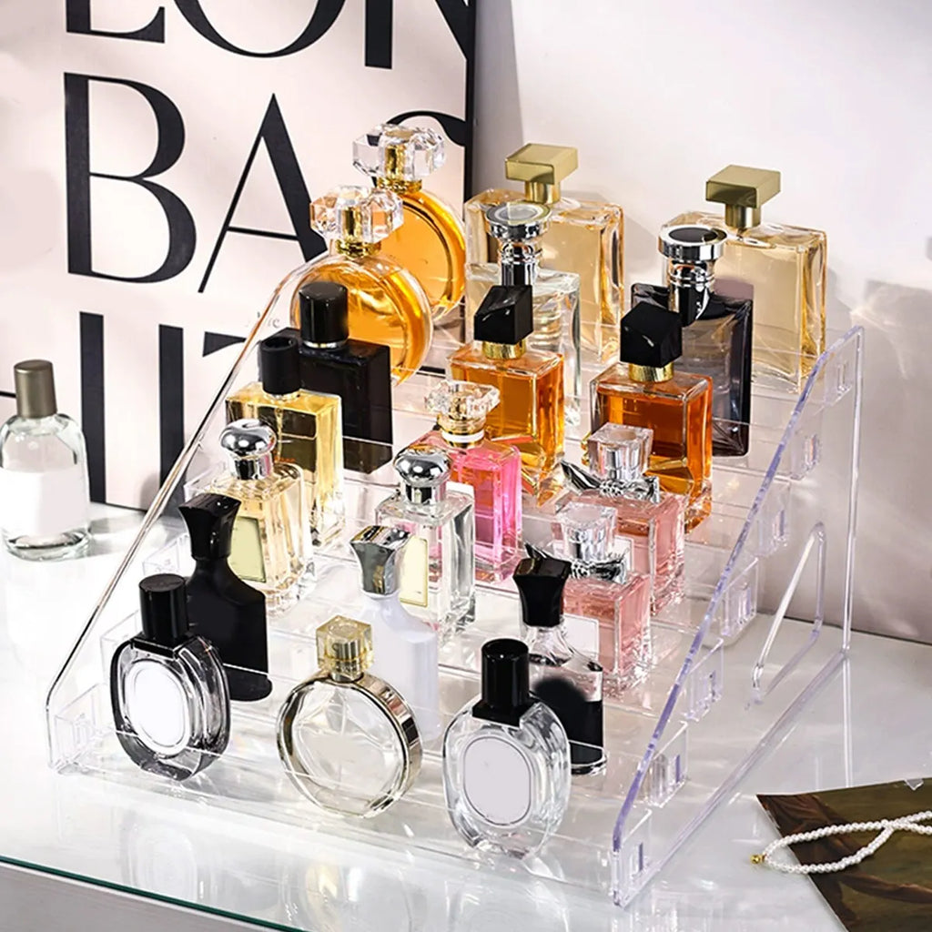 1pc,Transparent multi-layer perfume storage rack, cosmetics display rack, dressing table sorting rack, nail polish rack Oasis Select