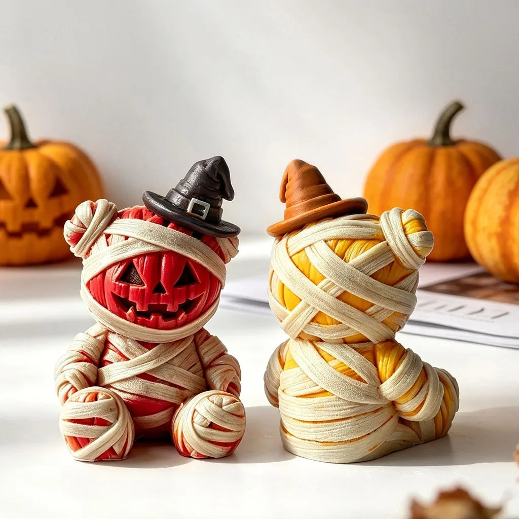 3D Silicone Candle Mold Halloween Pumpkin Mummy Bear Shape for DIY Aromatherapy Gypsum Handmade Home Decor Oasis Select