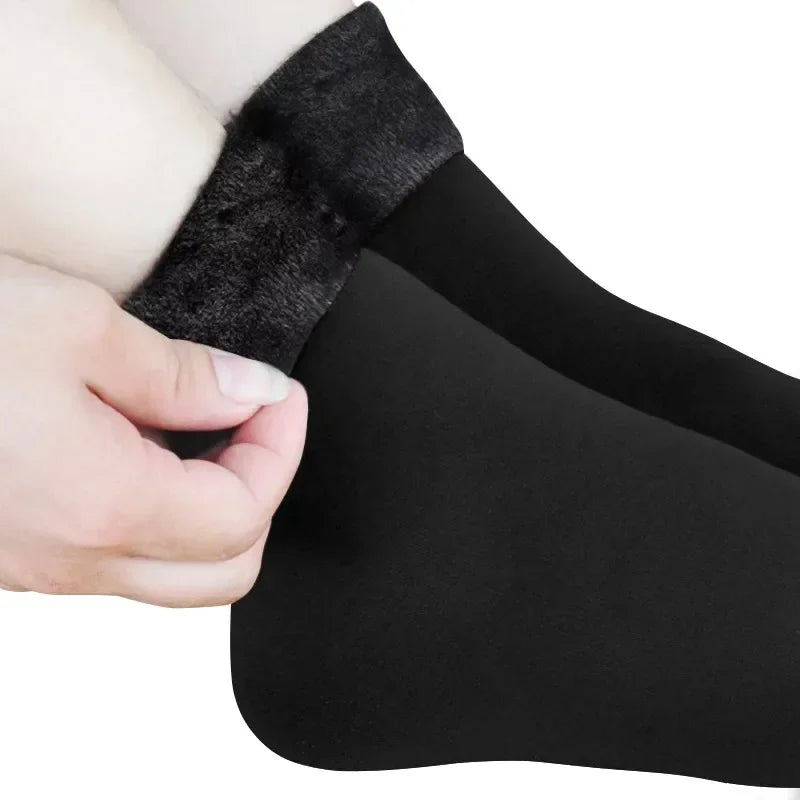 Women Winter Socks Hermal Cashmere Wool Socks Warm Thicken Thermal Snow Boots Floor Socks Oasis Select black 1