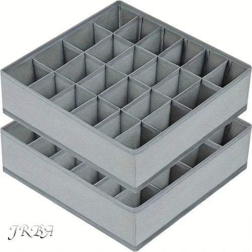 1pc Fabric Storage Box with 24 Compartments - Foldable Stackable Organizer for Socks Ties Underwear Space-Saving Drawer Divider Oasis Select