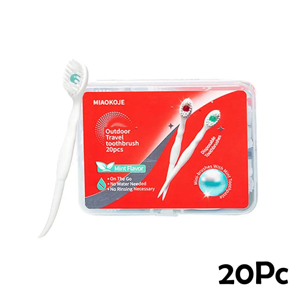 20pcs Mini Toothbrush With Toothpaste Exploded Bead Toothbrush Disposable Portable Travel Toothbrush Adult Cleaning Toothbrush Oasis Select red