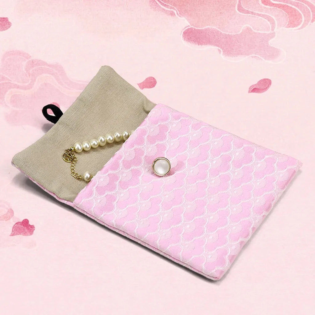 Vintage satin jewelry, stationery, storage bags, double-layer jewelry necklaces, bracelets, button packaging Oasis Select