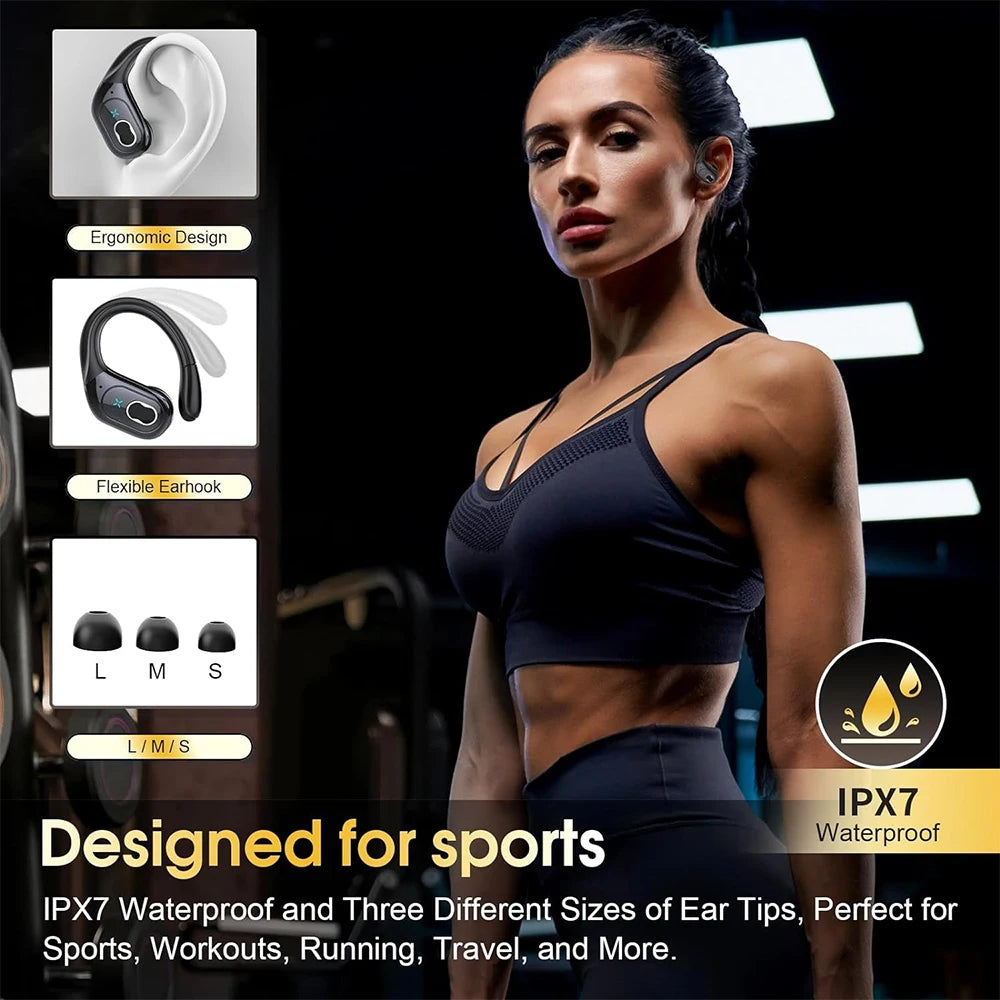 Ear Ganging Type Headset Men Women Waterproof HiFi Stereo Sound Blue Tooth Headphone Music Sports Earphone ENC Noise Cancelling Oasis Select