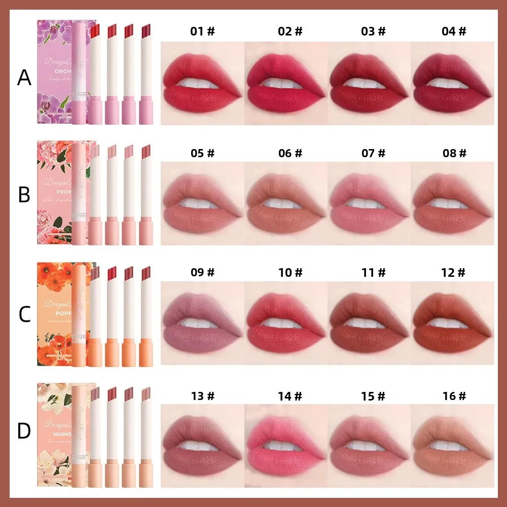 Dragon Ranee 4-Piece Velvet Matte Lipstick Set – Waterproof