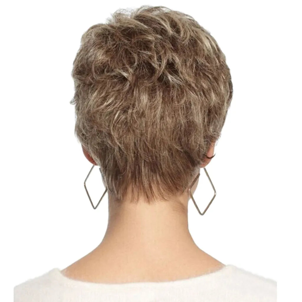 Wigs for Women Natural Synthetic Short goldenLayered Hair Wig with Fluffy Bangs Afro Daily Heat Resistant Oasis Select