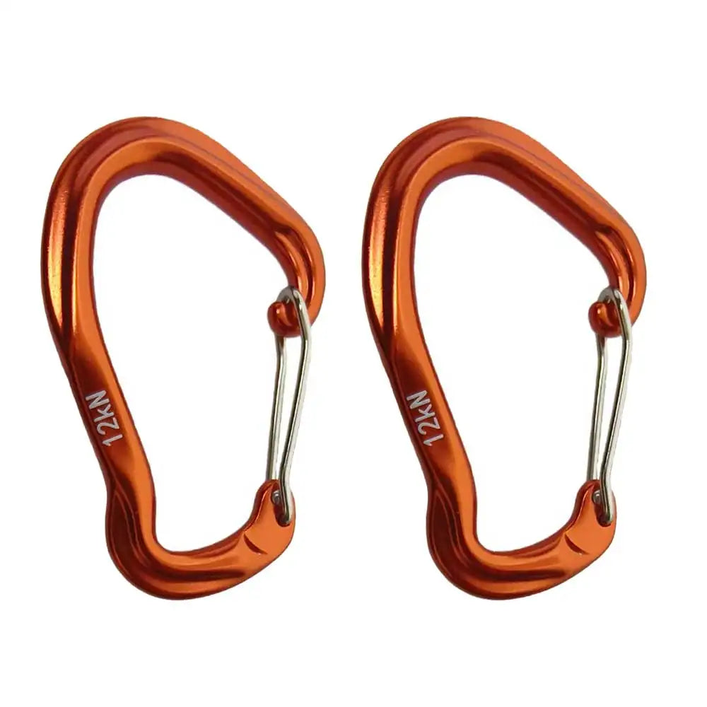 12KN Climbing Carabiner Aluminum Alloy Wire Gate Locking Camping Hammock Hooks Backpack Key Clip Mountaineering Quickdraw Gear Oasis Select 2pcs