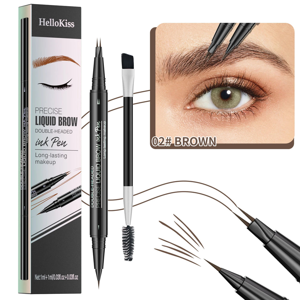 Hello Kiss Microblading Eyebrow Pen – Waterproof, 4-Tip, 5 Colors