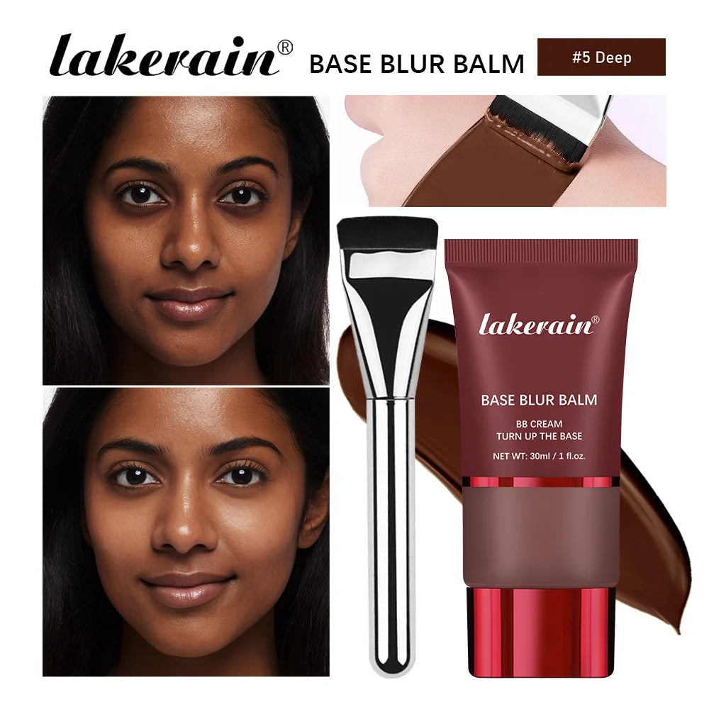 Lakerain Blurring Liquid Foundation & Brush Set | Matte Finish Liquid Foundation Set Oasis Select