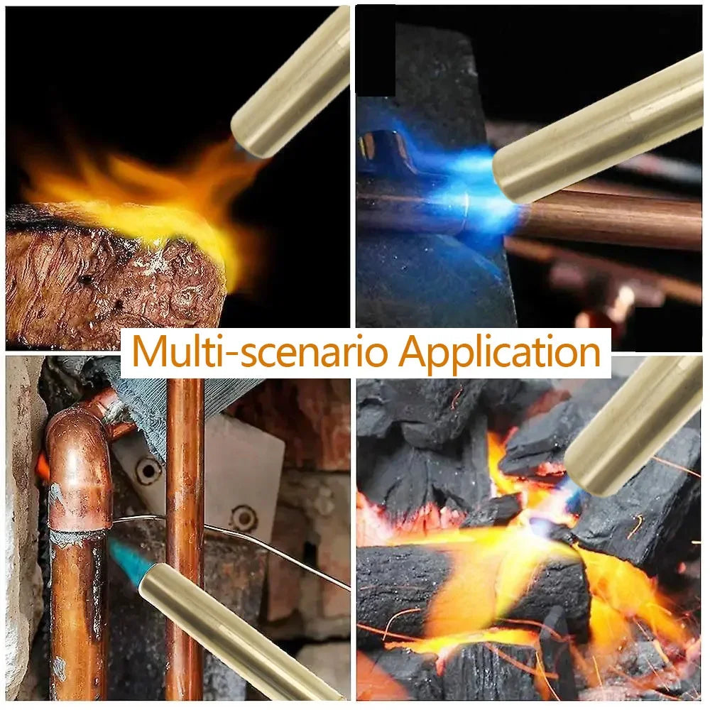 1PC Portable Outdoor Camping BBQ Heat Gun Butane Burner Welding Gas Torch Flame Gun Brazing Flamethrower for Soldering Oasis Select