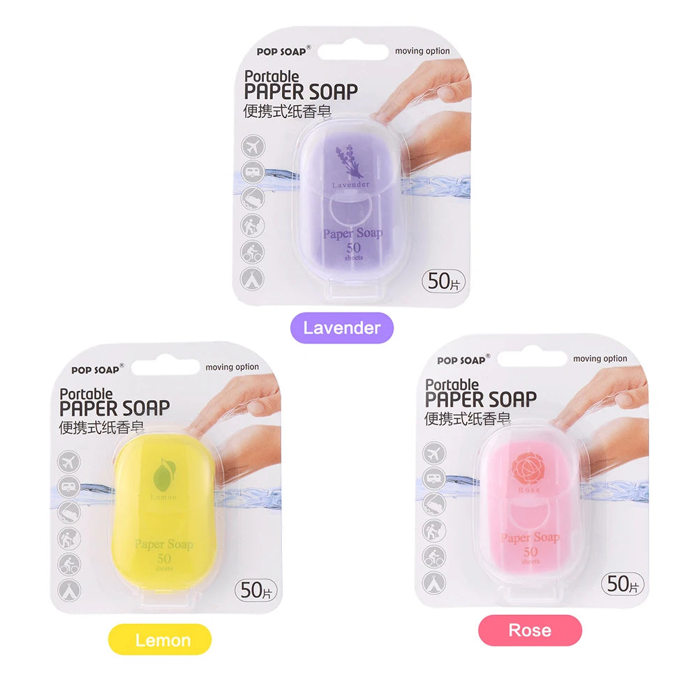Portable Paper Soap Sheets – Disposable Travel Hand Wash Travel Soap Sheets Oasis Select 3 styles Mix
