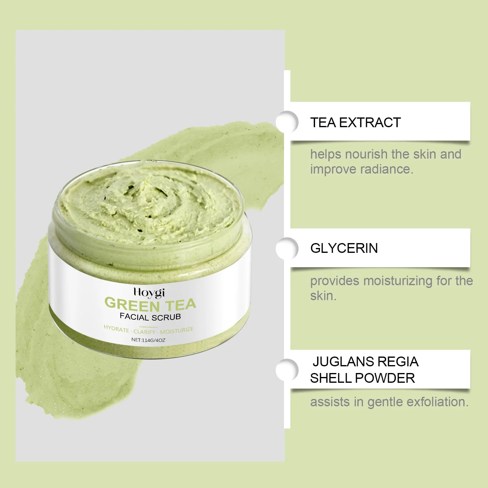 Exfoliating Green Removal Tea Facial Scrub Deep Pore Cleansing Hydrating Blackhead Dead Skin Gentle Scrub Skin Renewal Skin Oasis Select