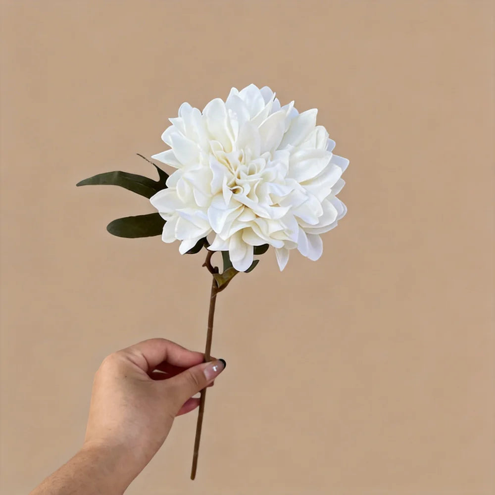 1Pcs High-end Moisturizing Dahlias Real Touch Artificial Flowers Home Decoration Dahlia Wedding Flower Arrangement Party Floral Oasis Select white