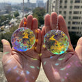 Crystal Sun Catcher Prism, Hanging Sun Catcher with Glass Prism, Rainbow Maker for Window, Balcony, Kitchen, Garden Decorat Oasis Select Round 1Pc