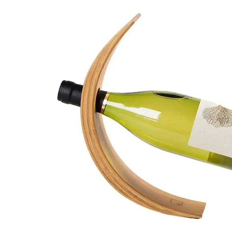 Bamboo Product Balance Red Wine Rack Single Wine Bottle Stand Decor Creative Wine Bottle Rack Display Stand Decoration Oasis Select