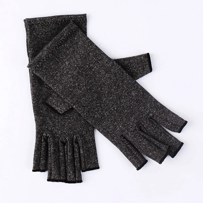 Compression gloves, with eased design, suitable for both men and women, finger-revealing compression bandages, black. Oasis Select