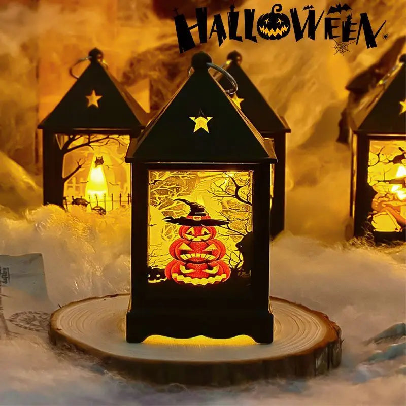 Creative Halloween Portable Pumpkin Wind Lantern Atmosphere Ornaments Holiday Decorations Photo Props Halloween Gifts Oasis Select