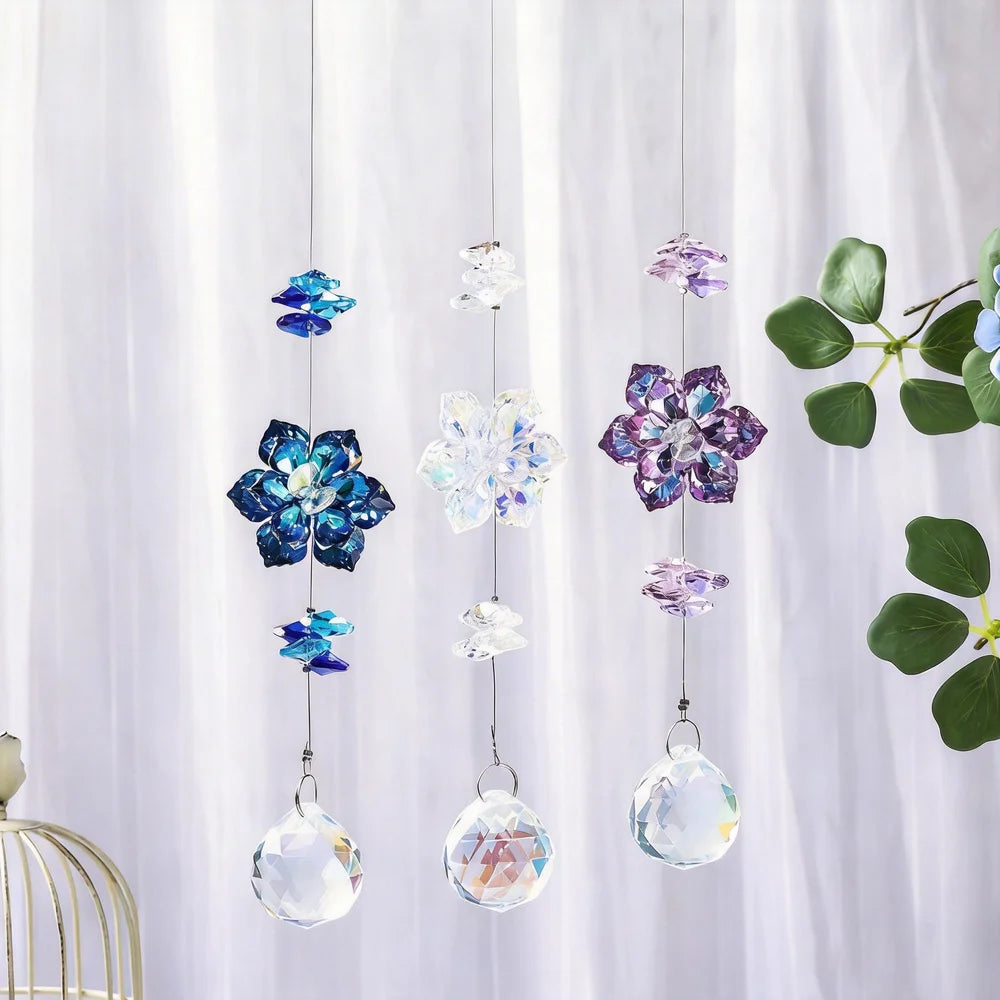 Lotus Leaf Suncatchers with Crystal Prisms Window Sun Catcher Ornament Rainbow Maker for Home Garden Rearview Mirror Charms Oasis Select