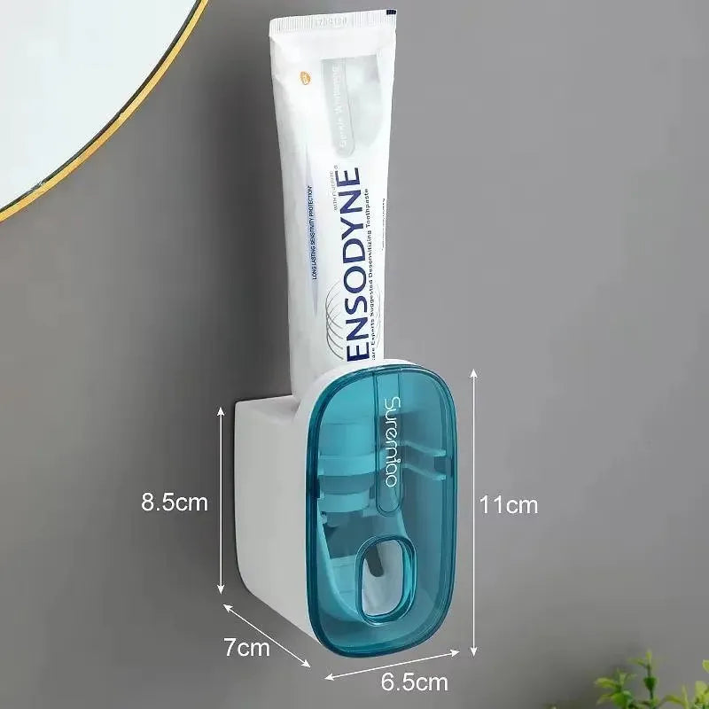 1 PCS Automatic Toothpaste Dispenser Bathroom Accessories Wall Mount Lazy Toothpaste Squeezer Toothbrush Holder Oasis Select Blue 2
