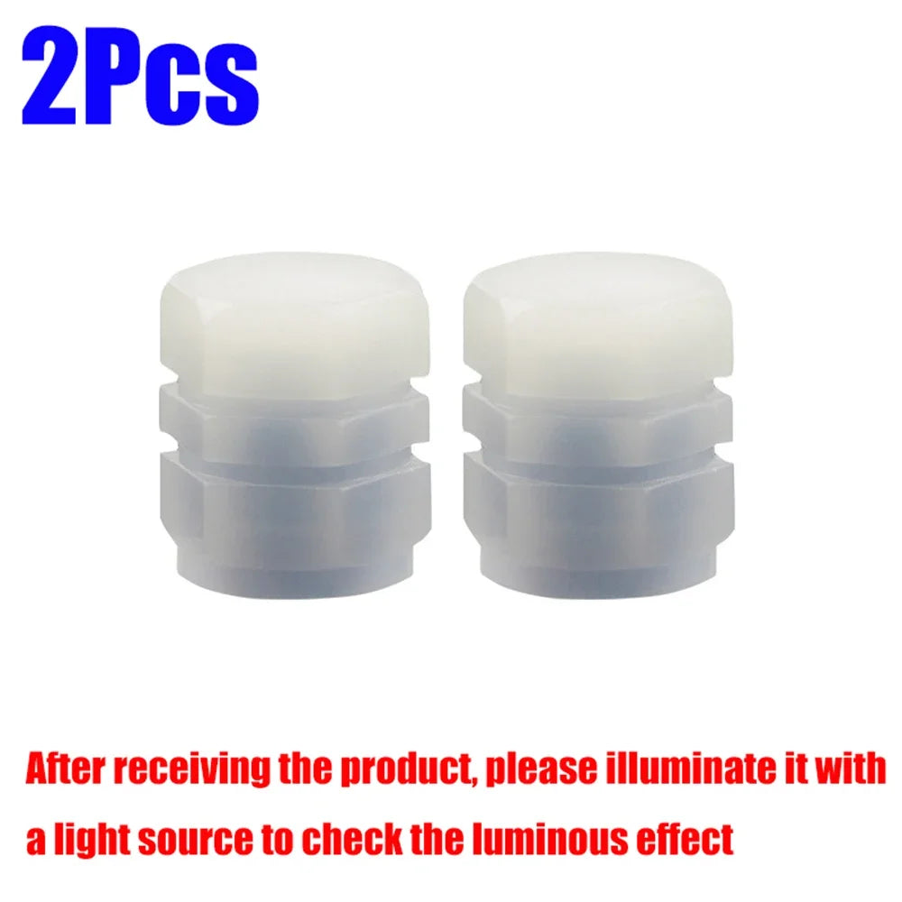 Blue Luminous Valve Cap Plastic ABS Luminous Tire Valve Cover Tires Accessories Tyre Stem Covers Applicable Car Motorcycle Bike Oasis Select Blue-2Pcs