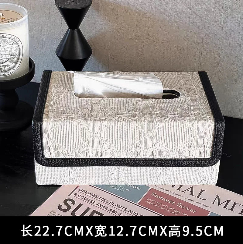 High-grade Sense Light Luxury Leather Tray Table Porch Coffee Table Key Storage Tray Sundry Lipstick Cosmetics Storage Box Oasis Select 7