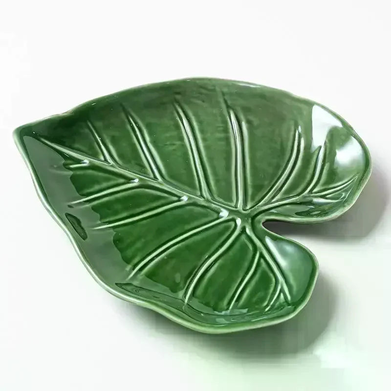Ceramic Spatula Holder, Kitchen Countertop Spoon Holder, Cute Leaf Design, Multifunctional Cutlery Holder Oasis Select