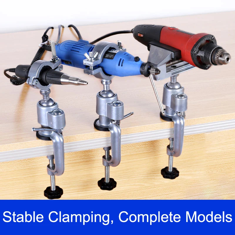 360 Degree Rotating Universal Bench Vise Clamp Holder Adjustable Desk Mount Tool Stand for Rotary Tools and Drilling Operations Oasis Select