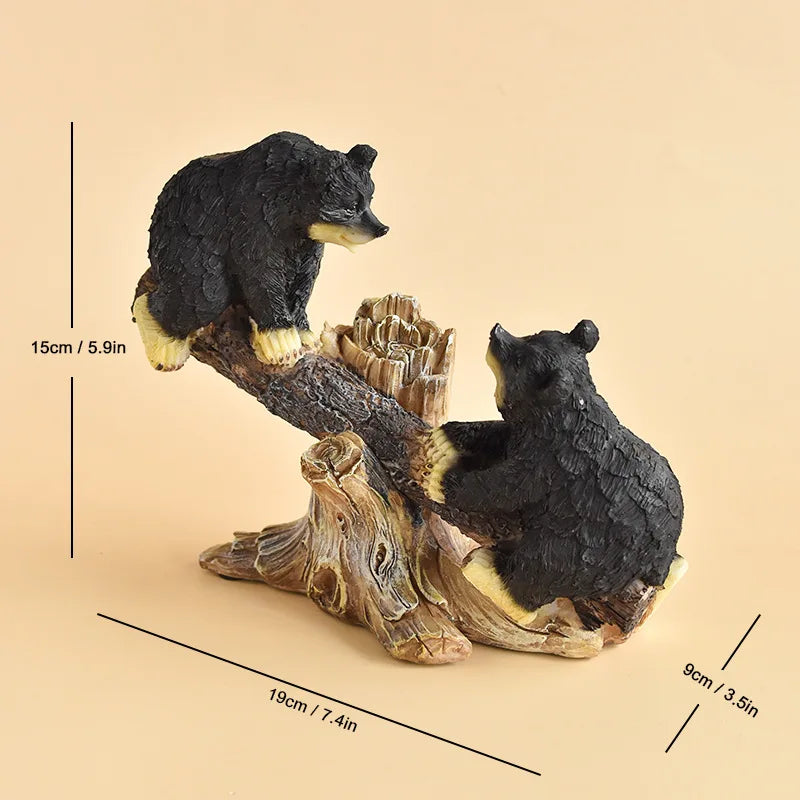 Black Bear Display Home Living Room TV Cabinet Porch Decoration Home Decor Desk Accessories Oasis Select A