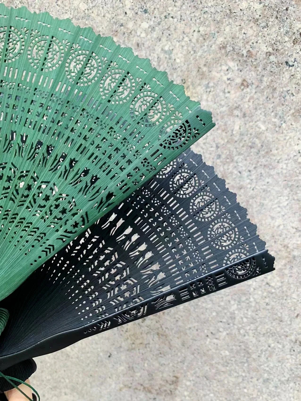Bamboo Folding Fan Ancient Style Chinese Style Classical Dance Black Fan Summer Portable Folding Fan Oasis Select