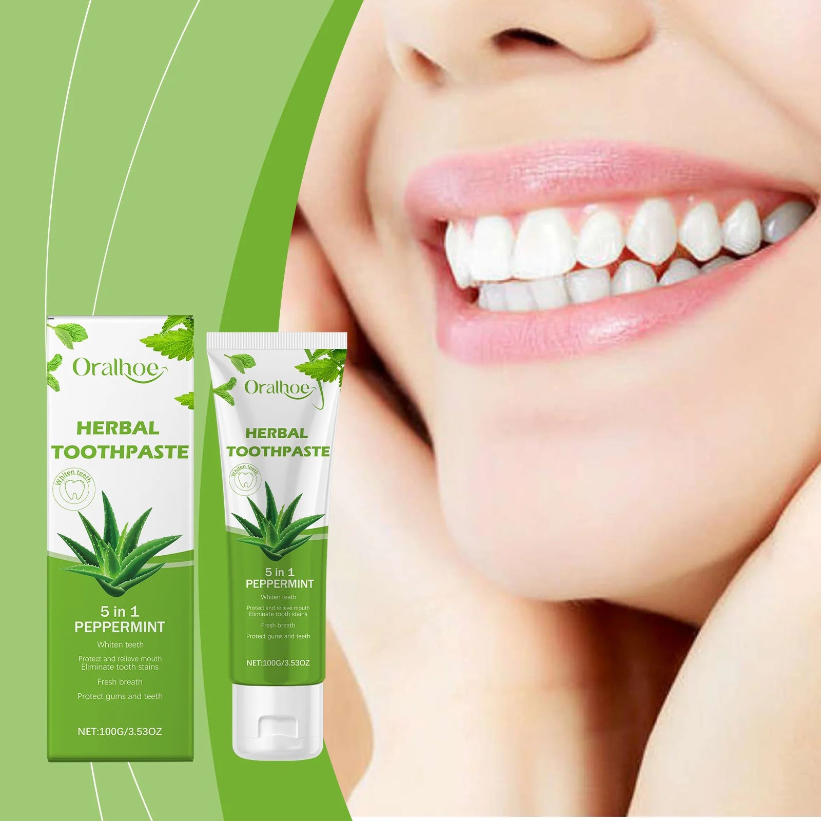 Aloe Vera Toothpaste For Gentle Teeth Cleaning - Remove Odor & Stains, Brighten Smile, Enamel Protection Formula Oasis Select