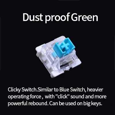 70/30/30pcs Dustproof Switch For Mechanical Keyboard Shaft Switch Gamer Keyboard Axis Clicky Linear Tactile Silent Switches Oasis Select 70PCS Dustproof Green